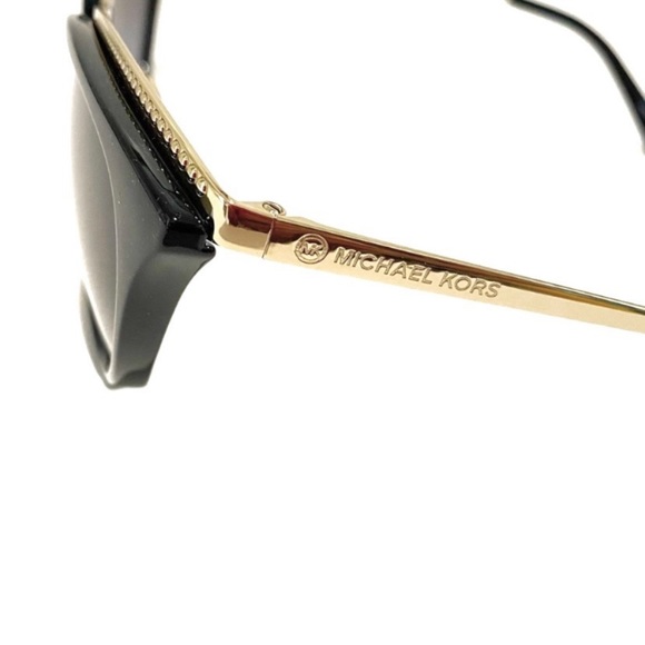 MICHAEL KORS MK 1065 Black Cat Eye Sunglasses With Gold Studded Trim NWT - Picture 9 of 14